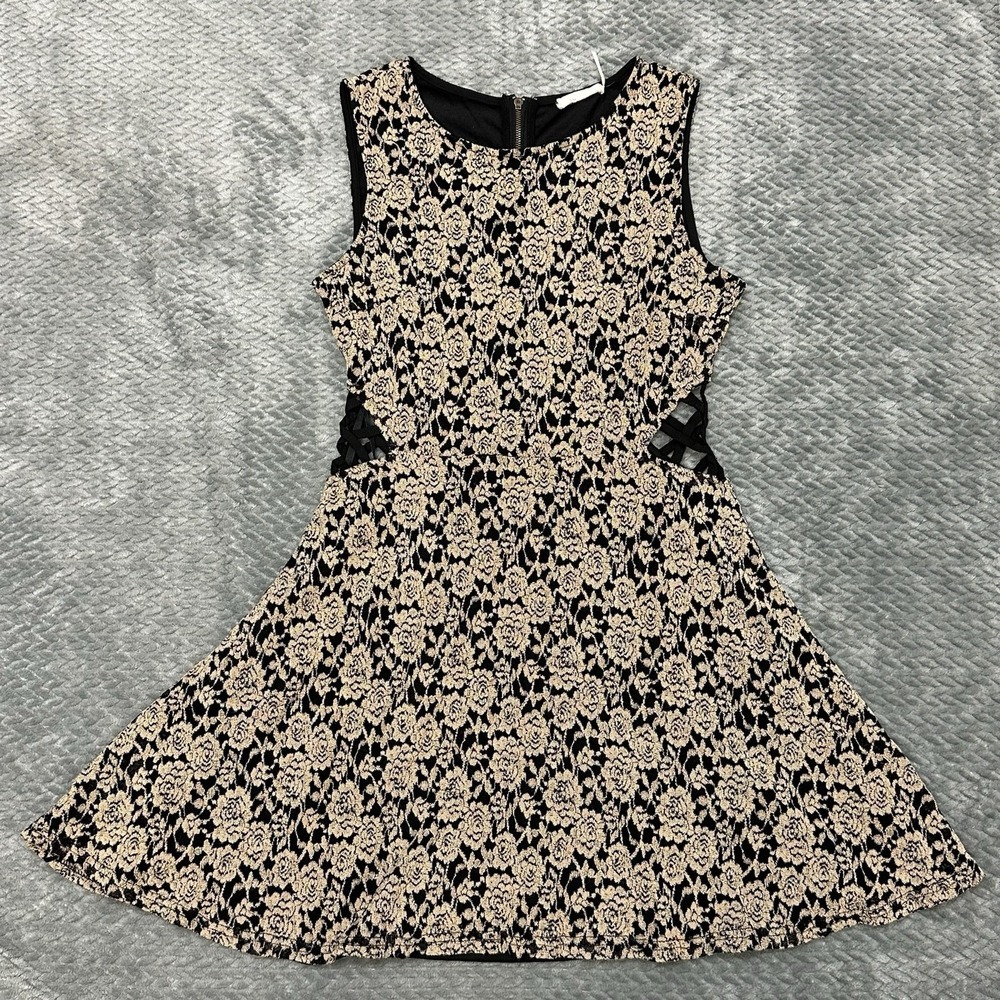 Blue Pepper Y2K Dress Womens S Cut Out Floral Burnout Whimsygoth Cocktail